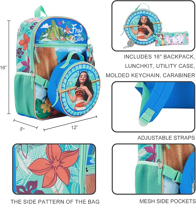 BIOWORLD Womens Kid Disney Princess Backpack (Little Kid/Big Kid) Blue Onesize