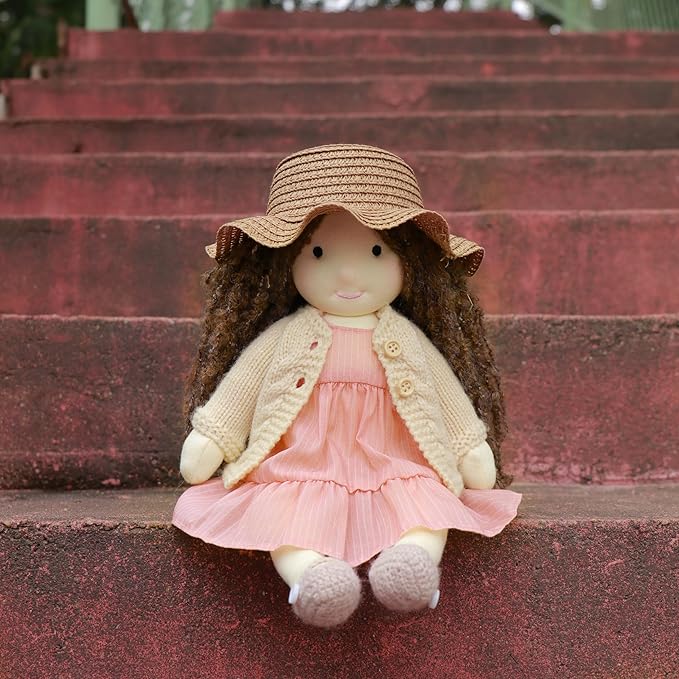 Waldorf Doll Handmade Rag Doll - Personalized Collectors Plush Doll for Kids Birthday Present with Beautiful Present Box-Kristy 12"