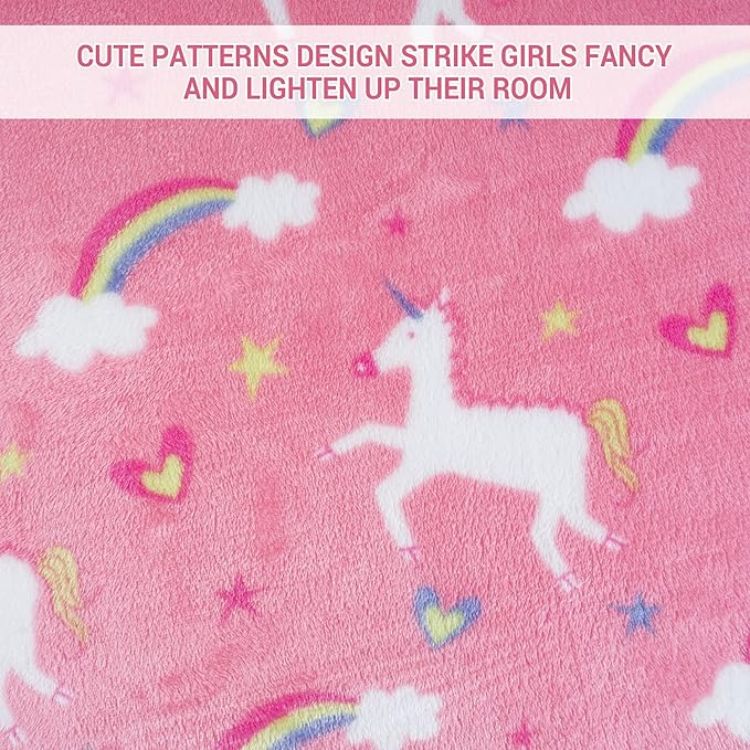 Softan Unicorn Blanket for Babies, Kids Throw Blanket for Boys and Girls Soft Cozy Flannel, Cute Pink Unicorn Blanket for Sofa Couch Bed, Soft Plush Warm Receiving for Newborns, 30x40 Inch
