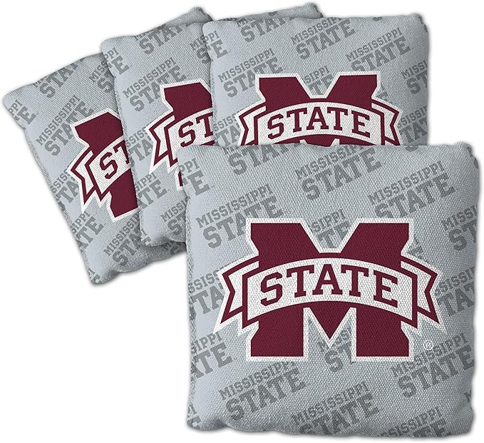 YouTheFan Officially-Licensed NCAA Set of 4 Cornhole Bags - All Weather Regulation 6” x 6” Size - 16oz Weight - Designed in USA