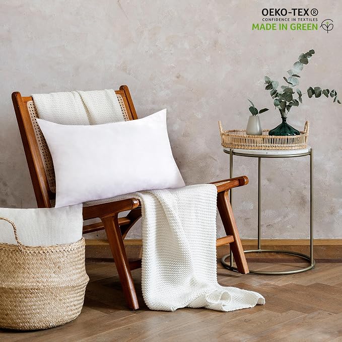 ROYALE LINENS 14 x 20 Pillow Insert - Down Alternative Throw Pillows Insert - Rectangle Pillow Pack of 1 White - Bed & Couch Pillows - Inner Cushion for Bed, Cushion for Living Room - Shams Stuffer