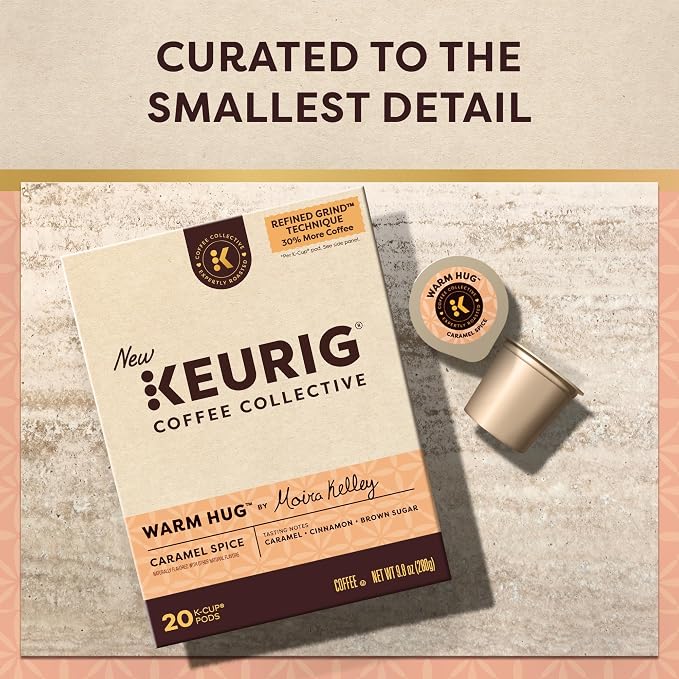 Keurig Coffee Collective, Warm Hug by Moira Kelley, Caramel Spice Flavored Coffee, Single Serve Keurig K-Cup Pods, 20 Count