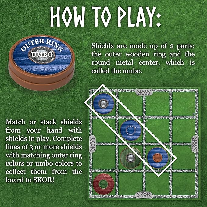 MindWare Skor: A Stacking Strategy Board Game for Kids Ages 6 & Up - Family-Friendly, Color-Matching, Shield-Collecting Games for Families & Classrooms - 2 to 4 Players, 30-Min Playtime