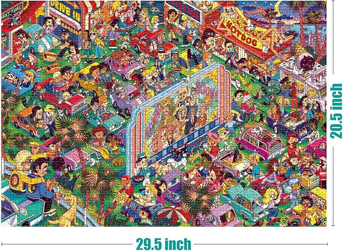 Antelope - 1000 Piece Puzzle for Adults, Drive-in Movie Jigsaw Puzzles 1000 Pieces - 1000 Pieces High Resolution, Matte Finish, Smooth Edging, No Dust Puzzle