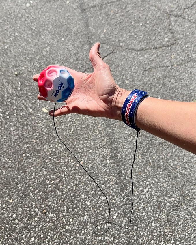 Waboba Bounceback Returning Stars and Stripes Hyper Bouncy Balls, Extreme Bounce and Fun, Super High Bouncing Ball for Active Play and Outdoor Games