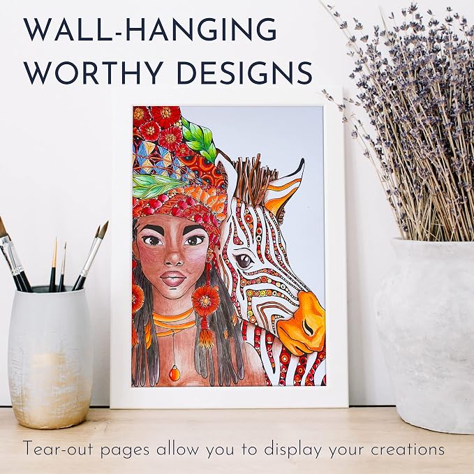 Adult Coloring Book for Women – Relaxation Coloring Book with Self Care Prompts – Coloring Books for Adults Relaxation, Stress Relief Gifts for Women, Anxiety Relief, 8.5x11, Perforated, 29 Designs
