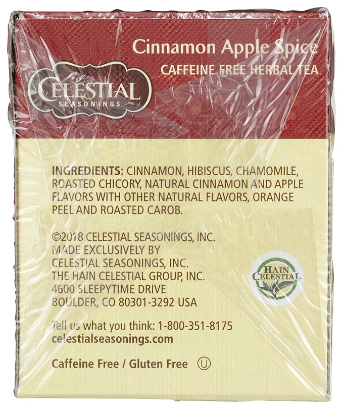 Celestial Seasonings Herbal Tea, Cinnamon Apple Spice, 20 Count