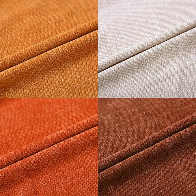 Set of 4 Soft Textured Decorative Throw Pillow Covers 18x18 Inch Cozy Farmhouse Cushion Cover Square Accent Pillow Cases for Bed Couch Sofa Living Room, Beige Rust Orange