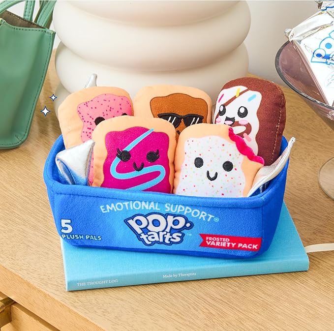 Pop-Tarts™ Emotional Support by Relatable, Snack-Inspired Pals, Full of Bite-Sized Plushies and Cute Stuff, Unexpected Funny Gifts for Loved Ones, Includes 5 Plush Pals with Plush Box