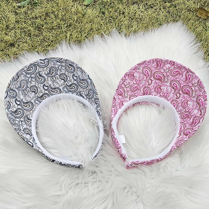 2 Pack Sun Visor Hats Women Men Clip On Wide Brim Visors Hat Outdoor Sports Golf Beach Travel Tennis Caps