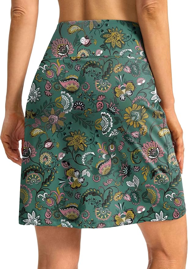 G Gradual 19" Skorts for Woman with Pockets High Waist Golf Skirt | Lightweight, Stretchy, Breathable, Tummy Control, Built-in Shorts, Athletic, Tennis, Pickleball, Casual Summer