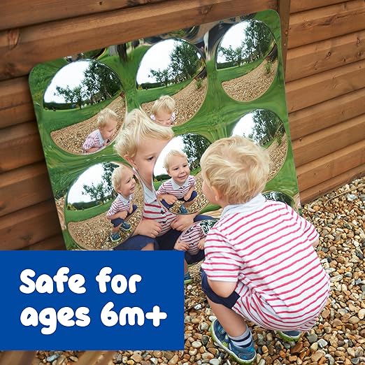 Spark & Wow Sensory Wall Toddler Mirror | Giant | 9 Bubbles | for Ages 6m+ | Easy-to-Clean Acrylic | Stimulate Cognitive Development
