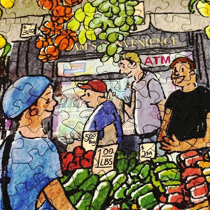 1000 Pieces Jigsaw Puzzles for Adults, Boston Bazaar Puzzle, Unique Shape Puzzles for Family Friends Challenging Games