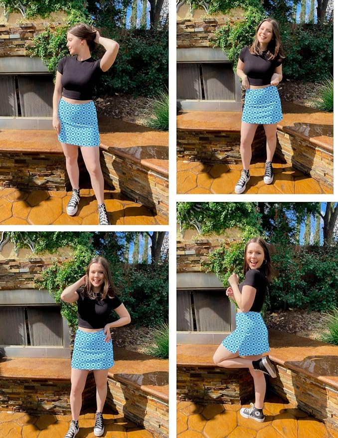 Ekouaer Women's Active Performance Skort Lightweight Skirt for Golf Tennis | Built-in Shorts, A Line, High Waisted, Tummy Control, Pickleball, Running, Workout, Sports, Skorts for Woman