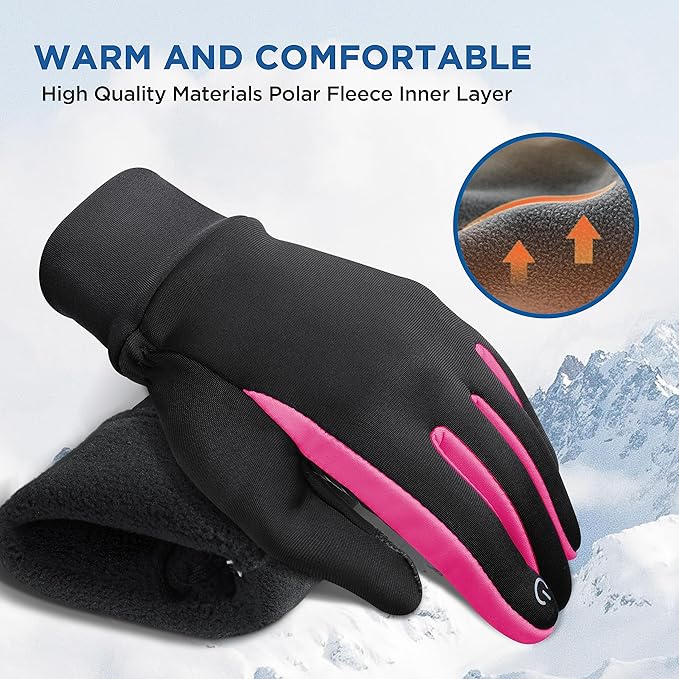 SIMARI Kids Winter Gloves Touchscreen Warm Thermal Water-Resistant for Boy Girl Running Cycling Snow Skiing in Cold Weather