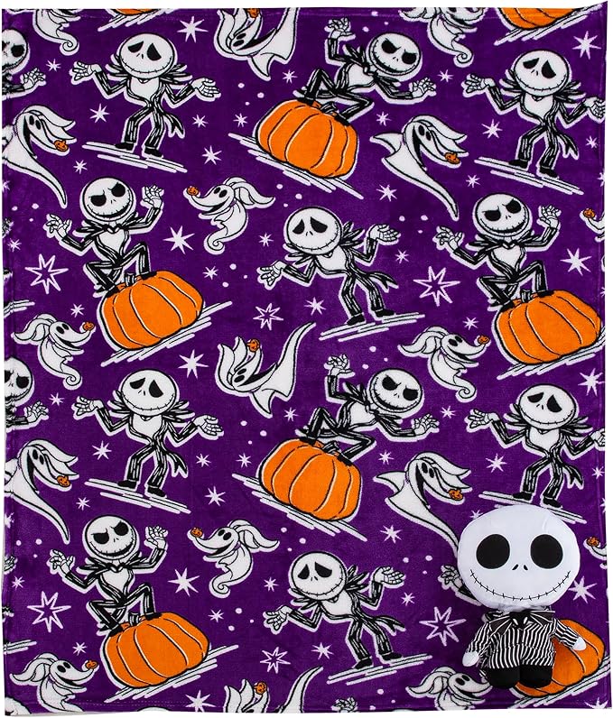 Northwest Nightmare Before Christmas Silk Touch with Hugger, Jack Smackdown, 50 x 40 inches
