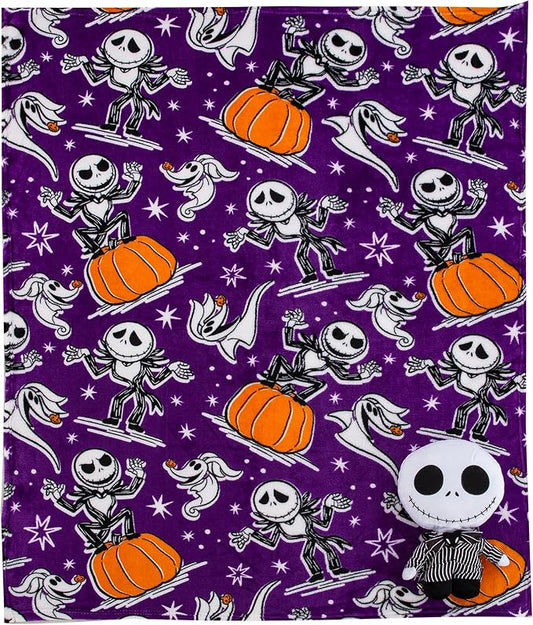 Northwest Nightmare Before Christmas Silk Touch with Hugger, Jack Smackdown, 50 x 40 inches