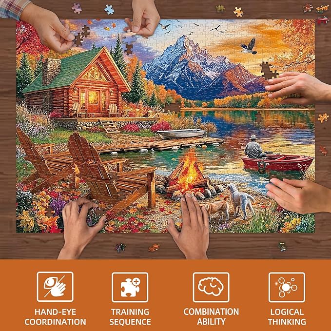 Sutinban Lake at Sunset Puzzles for Adults 1000 Pieces, Challenging Colorful Jigsaw Puzzles 1000 Pieces,Fall Nature Landscape Great Gift Decor Puzzles for Adults &Family &Friends