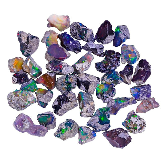 50 carats Raw Black Opal Gemstone and Crystals, Wholesale Gemstone Lot, Rough Crystals, Rock Stones, Jewelry Making Supplies, DIY & Crafts, A+ Grade