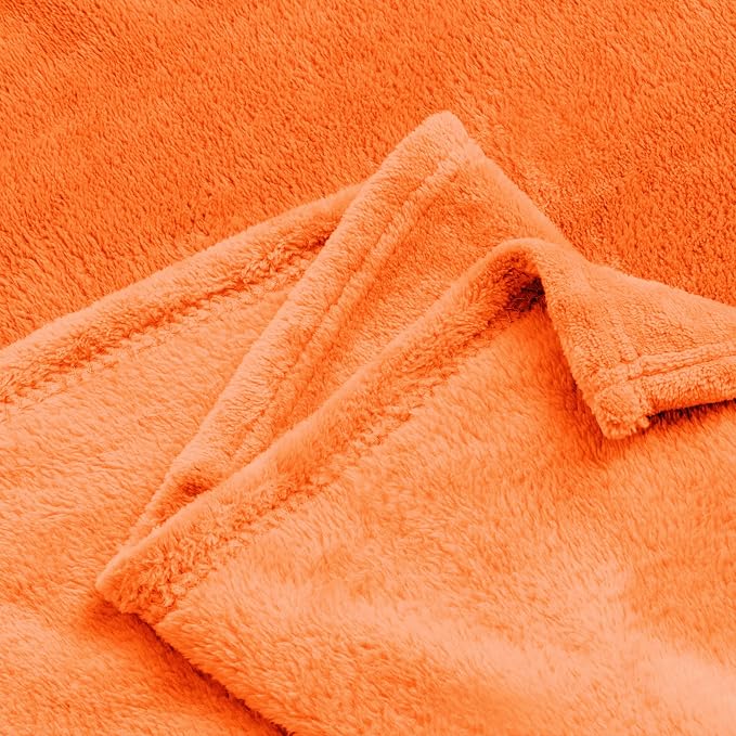 BEDELITE Fleece Blankets 108 inch x90 Size Orange Throw Blankets for Bed & Couch,Plush Cozy Fuzzy Blanket, Super Soft & Warm Lightweight Fall Blankets | Ultra Soft Fleece, Plush Microfiber, Lightweight Warmth, Fall Decor, Fade Resistant, Machine Washab...