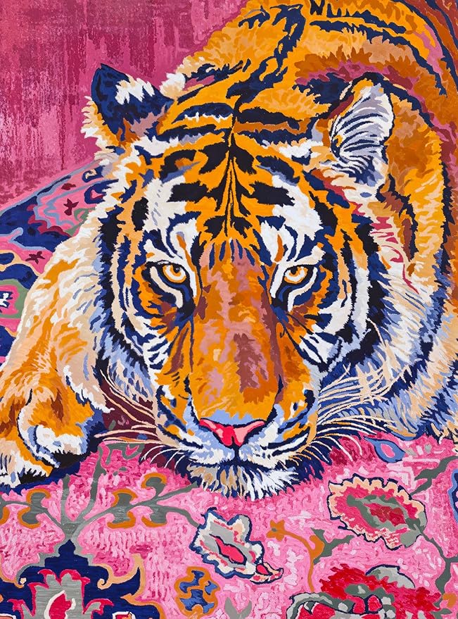 Cross & Glory - Bohemian Tiger Tapestry - 1000 Piece Jigsaw Puzzle for Adults | Intricate Moroccan Rug Design | Satin-Finish | Artistic Wall Decor