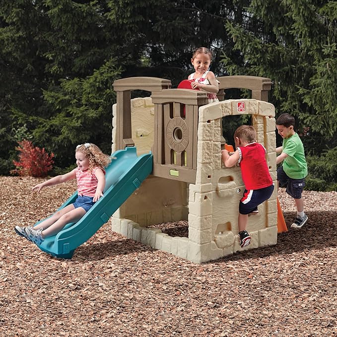 Step2 Woodland Climber II Kids Playset, Ages 2 –6 Years Old, Toddler Slide and Climbing Wall, Outdoor Playground for Backyard, Sturdy Plastic Frame, Easy Set Up