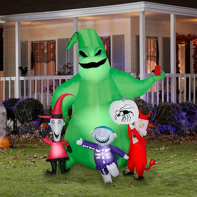 Gemmy Airblown Oogie w/Creatures Scene Disney, 7 ft Tall, Multi