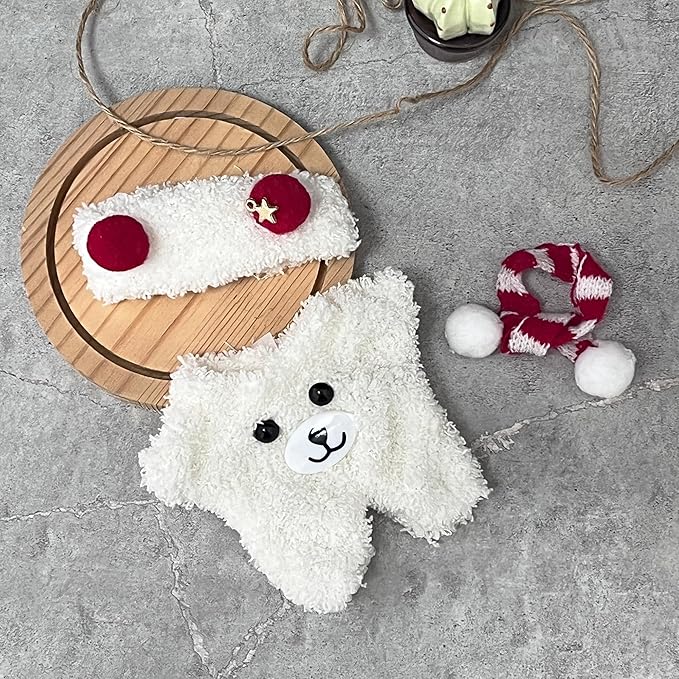 Doll Cloth Set for 17cm Dolls,Stylish Outfit White Bear Overalls Designer,Cute Cloth for Dress up Unique Style (Doll Not Included)