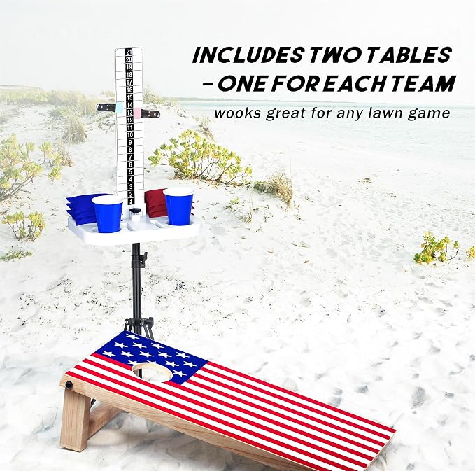 Cornhole Scoreboard 4 Sets Cornhole Score Keeper with Dri-nk Holder Corn Hole Game Accessories for Outside, Yard Game