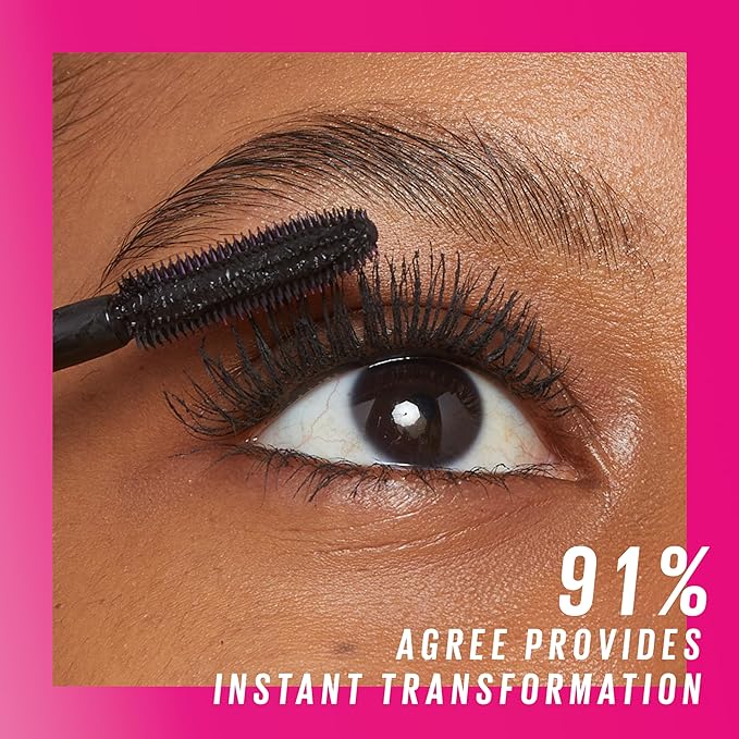 Maybelline Lash Sensational Firework Washable Mascara, Lengthening & Volumizing Mascara for up to 24HR wear, Very Black, 1 Count