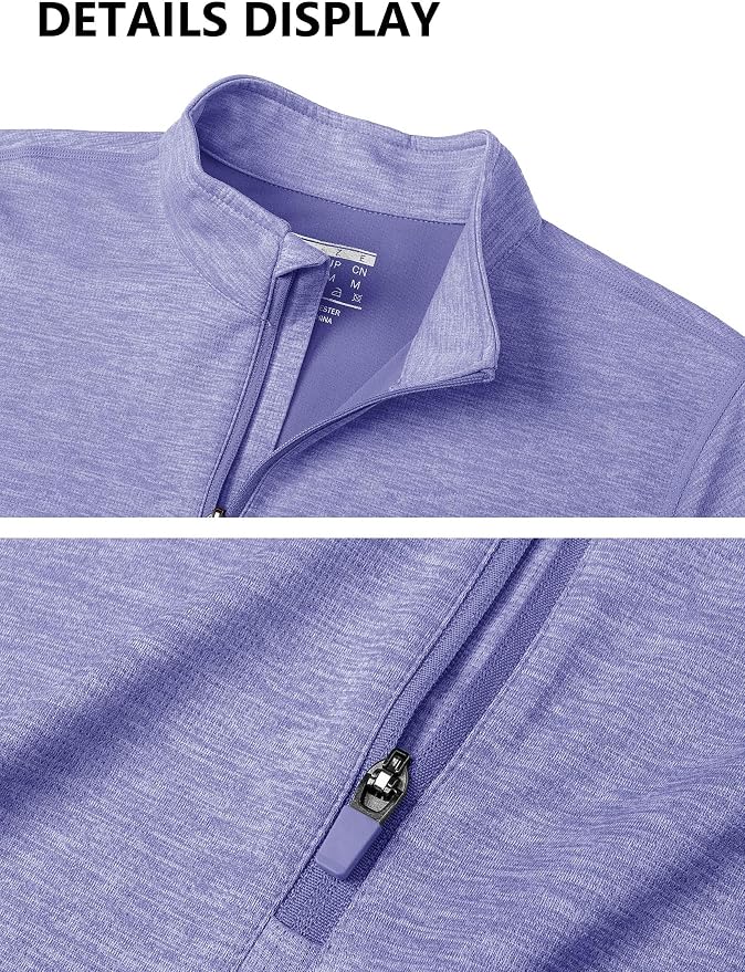 MAGCOMSEN Women's UPF 50+ Sun Shirts Long Sleeve 1/4 Zip Pullover Quick Dry Workout Hiking Tops Running Athletic Shirts