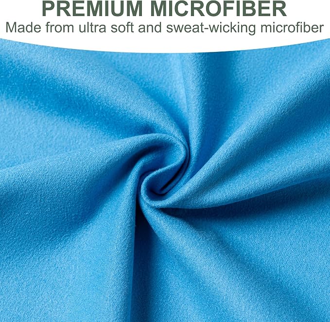 Aegero Camping Towel,2 Pack Microfiber Travel Sports Towel,Quick Dry - Super Absorbent - Ultra Compact -Ultra Soft - Lightweight.Suitable for Gym,Yoga,Trip,Beach, Shower, Backpacking,Pool(Blue)