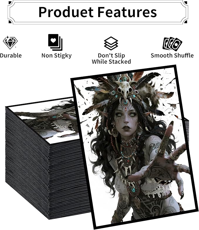 MTG Card Sleeves, Ultra Clear Front & Matte Finish Back, 100 Count Standard Size Matte Art Sleeve for Magic The Gathering (Witch)