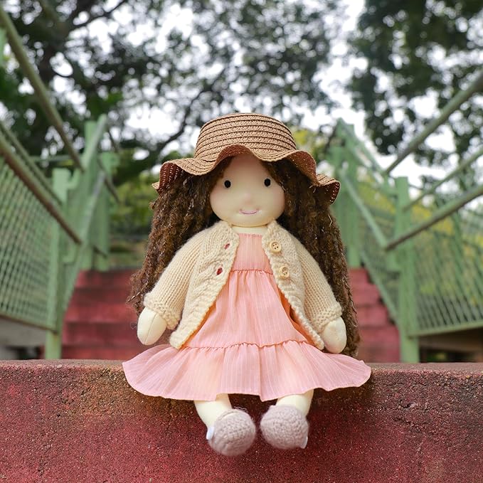 Waldorf Doll Handmade Rag Doll - Personalized Collectors Plush Doll for Kids Birthday Present with Beautiful Present Box-Kristy 12"