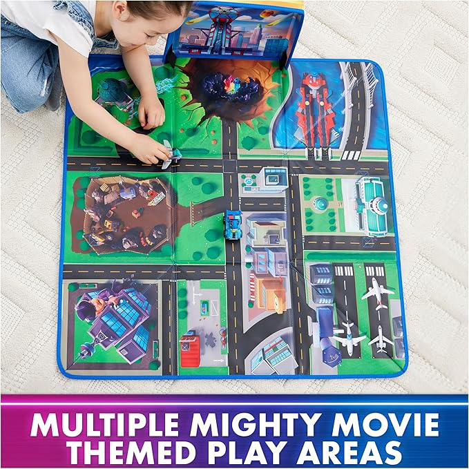 Paw Patrol: The Mighty Movie, Pup Squad Play Mat Gift Pack with Mighty Pups Chase & Vee Pup Squad Racer Toy Cars, Kids Toys for Boys & Girls Ages 3+