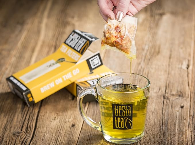 Tiesta Tea Loose Leaf Filters for Brewing, Disposable Infuser for Hot & Iced Drinks, Easy-Fill Steeper, Unbleached Paper, Single-Cup Infuser for Loose Leaves, 100 Empty Bags