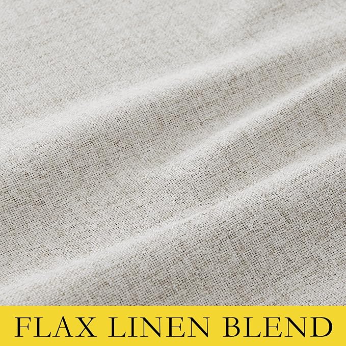 NICETOWN Alabaster Gray Vintage Linen 100% Blackout Curtains for Living Room, Thermal Insulated Curtains 84" Long, 52" Wide Per Panel, Set of 2, Noise Reducing Window Treatment Drapes for Hall Room
