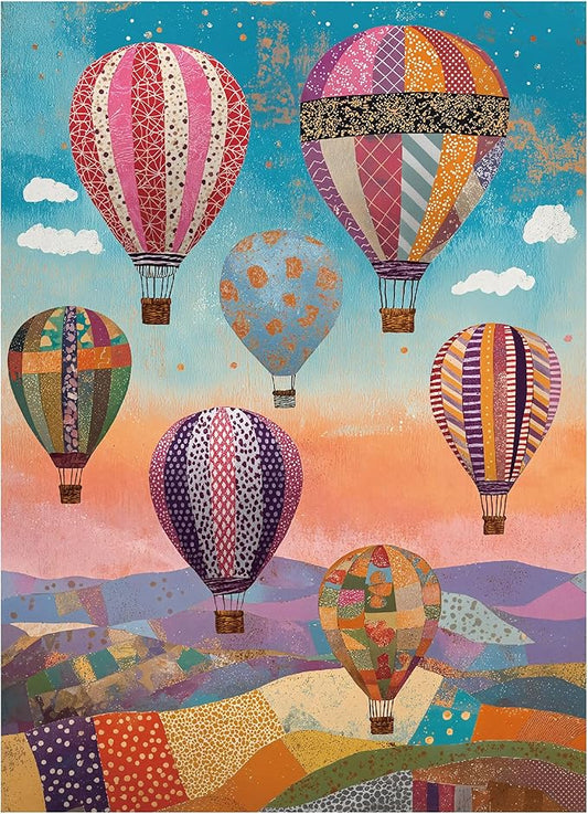 1000 Pieces Jigsaw Puzzles for Adults, Hot Air Balloon Puzzles, Unique Shape Puzzles for Family Friends Challenging Games