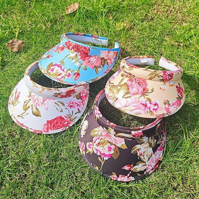2 Pack Sun Visor Hats Women Men Clip On Wide Brim Visors Hat Outdoor Sports Golf Beach Travel Tennis Caps