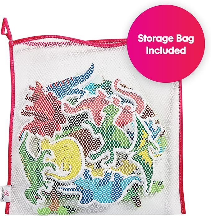 Edushape Magic Creations Foam Sticker Imaginative Bath Tub Activity Play Set, Dinosaurs