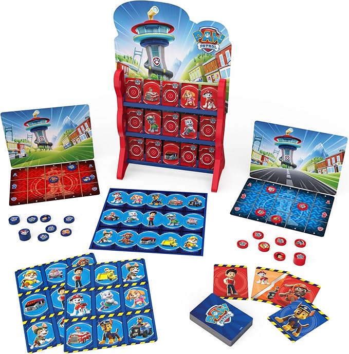 PAW Patrol, Games HQ Board Games for Kids Checkers Tic Tac Toe Memory Match Bingo Go Fish Card Games PAW Patrol Toys, for Preschoolers Ages 4 and up