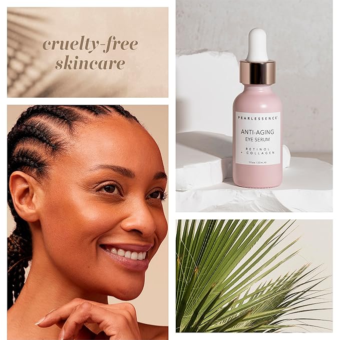 Pearlesssence Anti-Aging Eye Serum with Retinol & Collagen - Helps Reduce Fine Lines & Wrinkles | Gentle & Lightweight Formula | Plumps & Tightens (1oz)