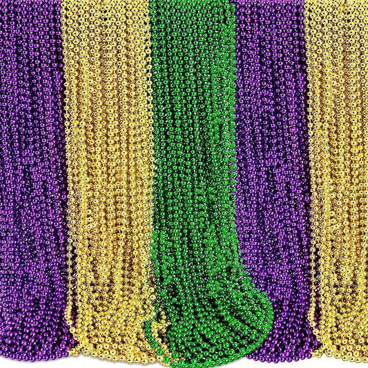 Moon Boat 100PCS Mardi Gras Beads Bulk Carnival Accessories for Party Favors Decorations Festival Parades