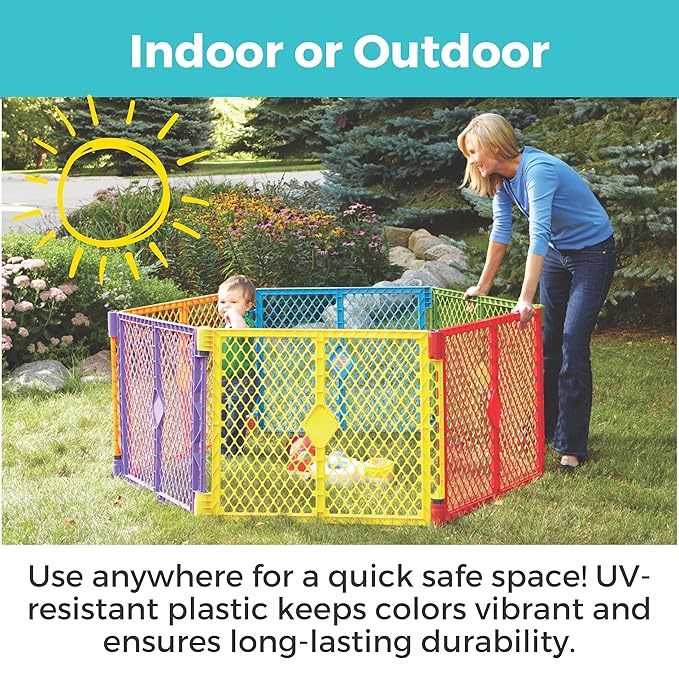 Toddleroo by North States - Superyard Colorplay 2-Panel Door Extension: 65.5 Inch Play Yard Extension with Door - Works with Superyard Playpens - Colorplay