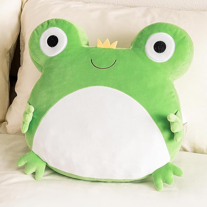 Lazada 2PC Frogs Kids Pillow Toys Plush Pillows Soft Gifts for Toddler Green (15+10Inches)