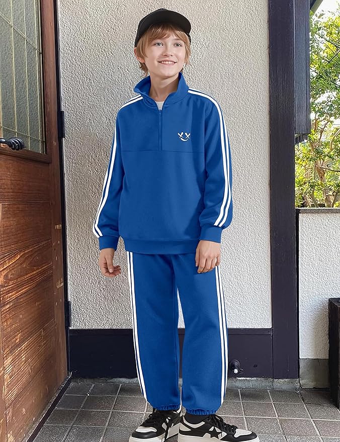 MIGU Boys Clothes for Boys Outfits Set Half-Zip Pullover Sweatshirt and Sweatpant 2pcs Boys Tracksuit