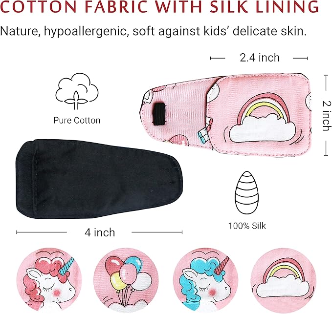 Astropic Cotton & Silk Eye Patch for Kids Glasses (Right Eye, Rainbow)