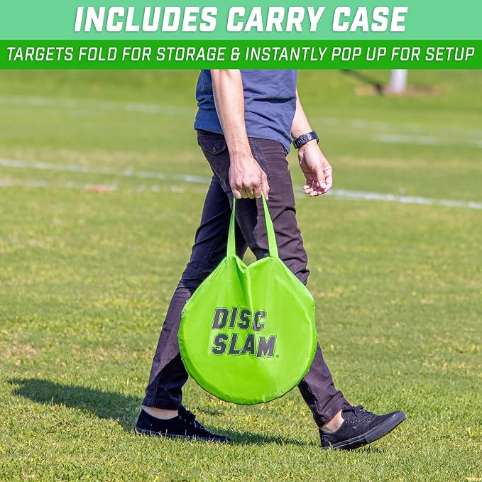 GoSports Collapsible Portable Disc Slam Game for Teens & Adults - 4-Player Team Game for Beach Party, Campsite, Family Cookout and Picnic - Classic or PRO