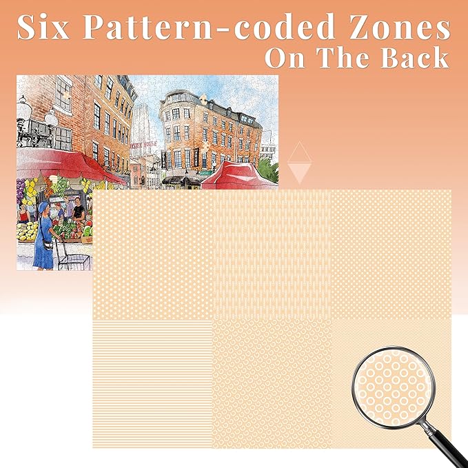 1000 Pieces Jigsaw Puzzles for Adults, Boston Bazaar Puzzle, Unique Shape Puzzles for Family Friends Challenging Games