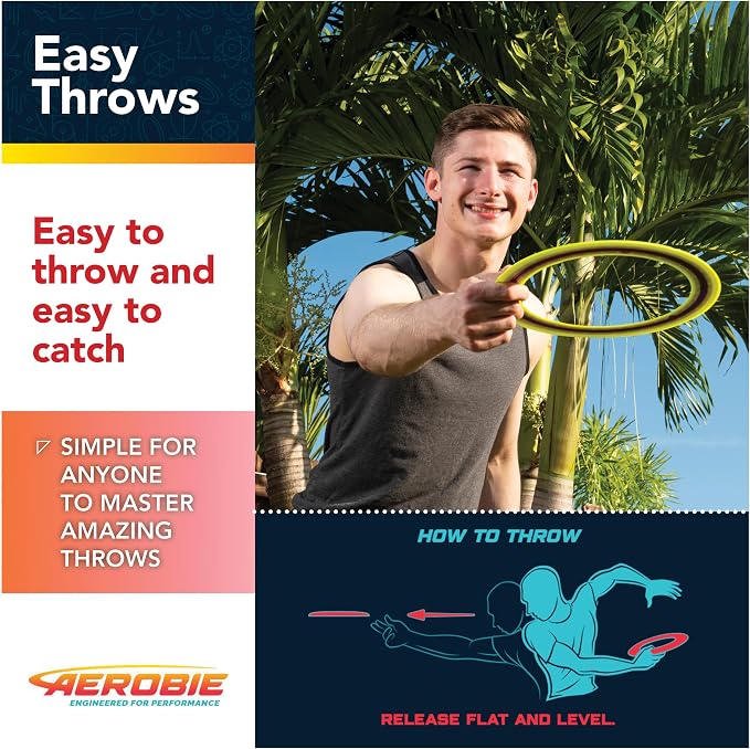 Aerobie Sprint Ring Outdoor Flying Disc, 10 Inches, Yellow